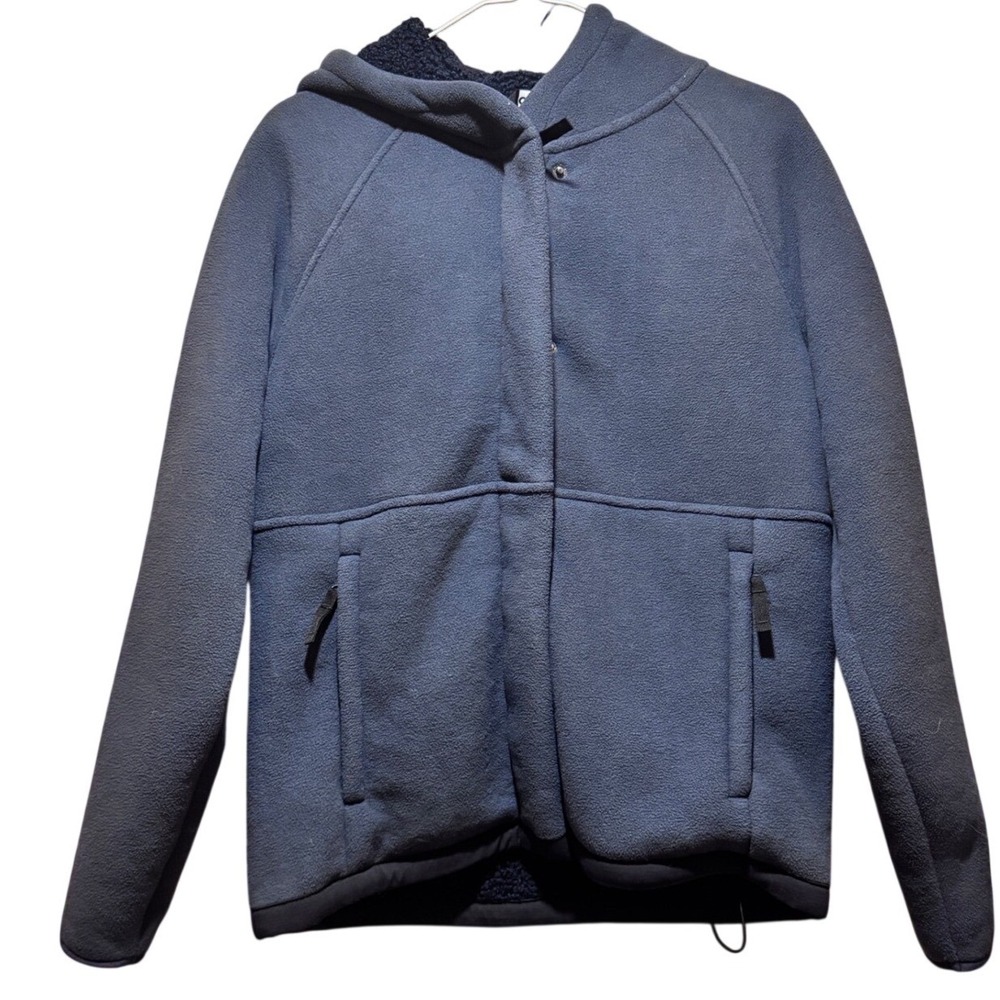 Outdoor Research Juneau Fleece Hooded Jacket Navy Blue Sherpa Lined W Sz‎ Small